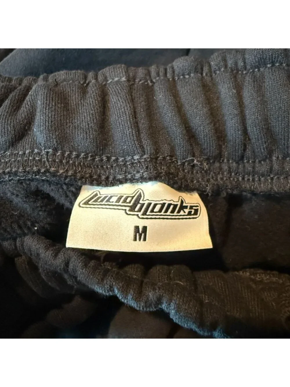 Lucid Blanks Men M Sweatpants Fleece Lined Straight Leg Black Stretch Waist
